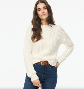 Mockneck Cable Knit Sweater