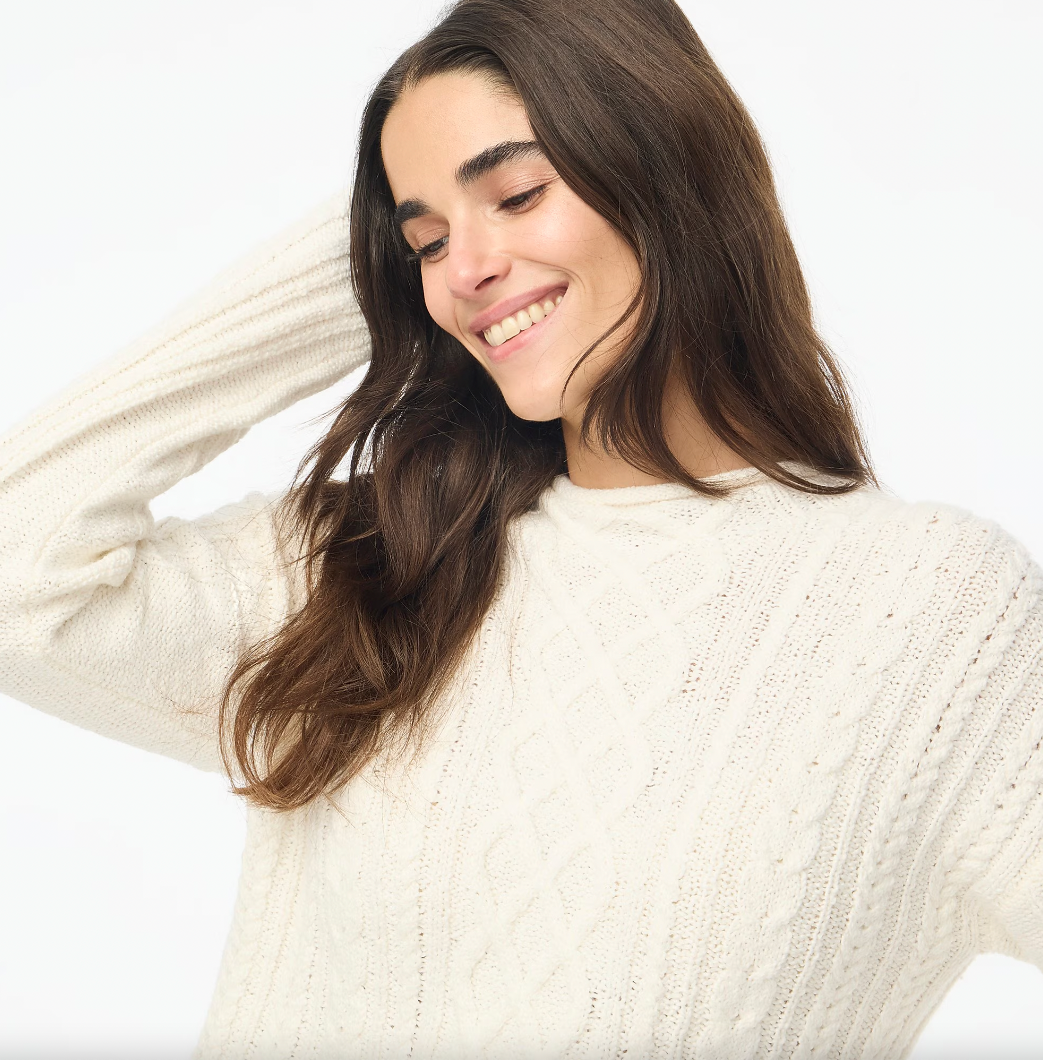 Mockneck Cable Knit Sweater