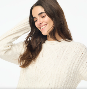 Mockneck Cable Knit Sweater