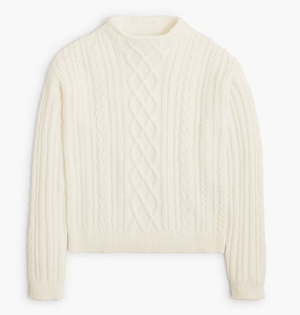 Mockneck Cable Knit Sweater