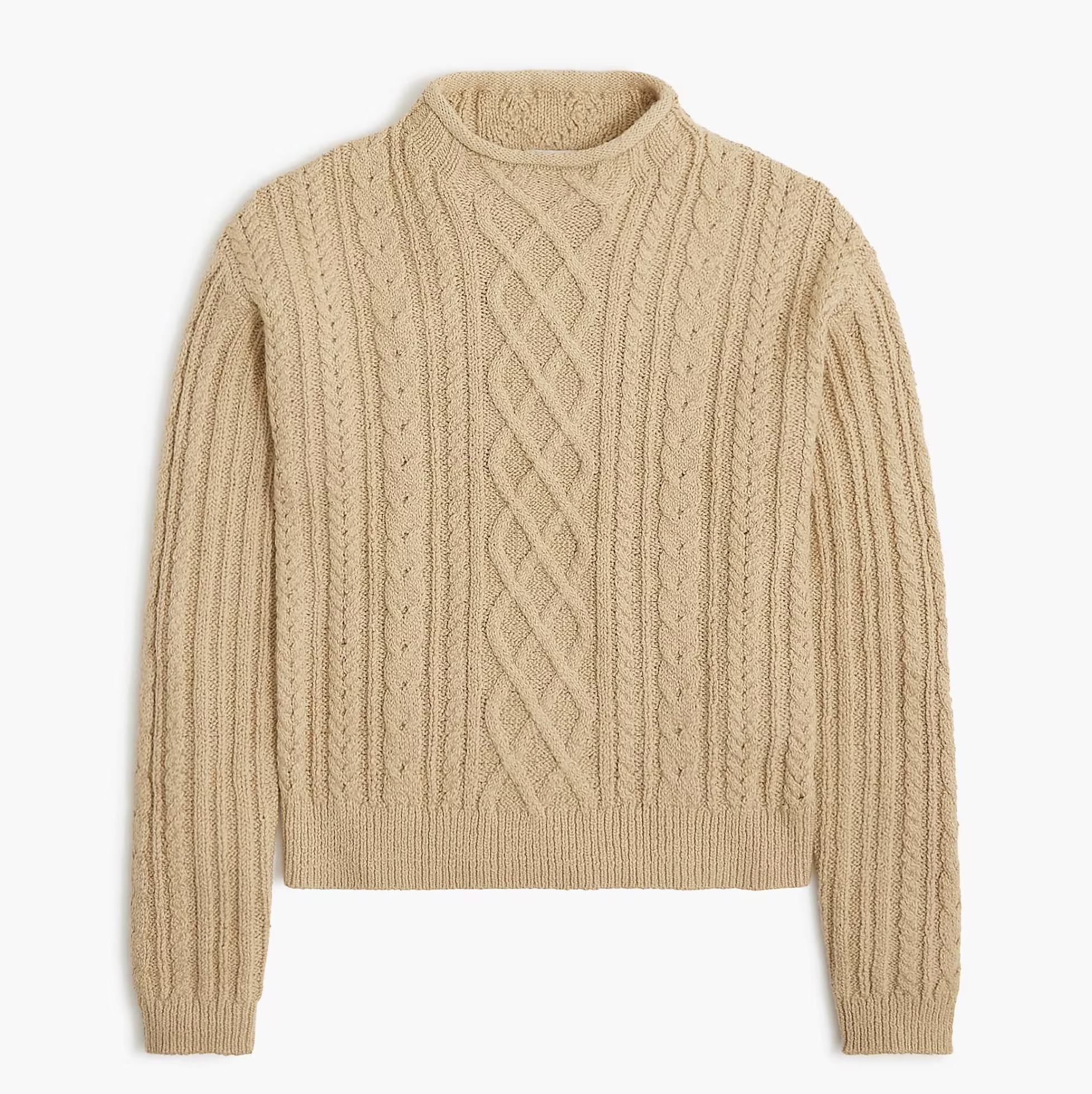 Mockneck Cable Knit Sweater