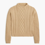 Mockneck Cable Knit Sweater