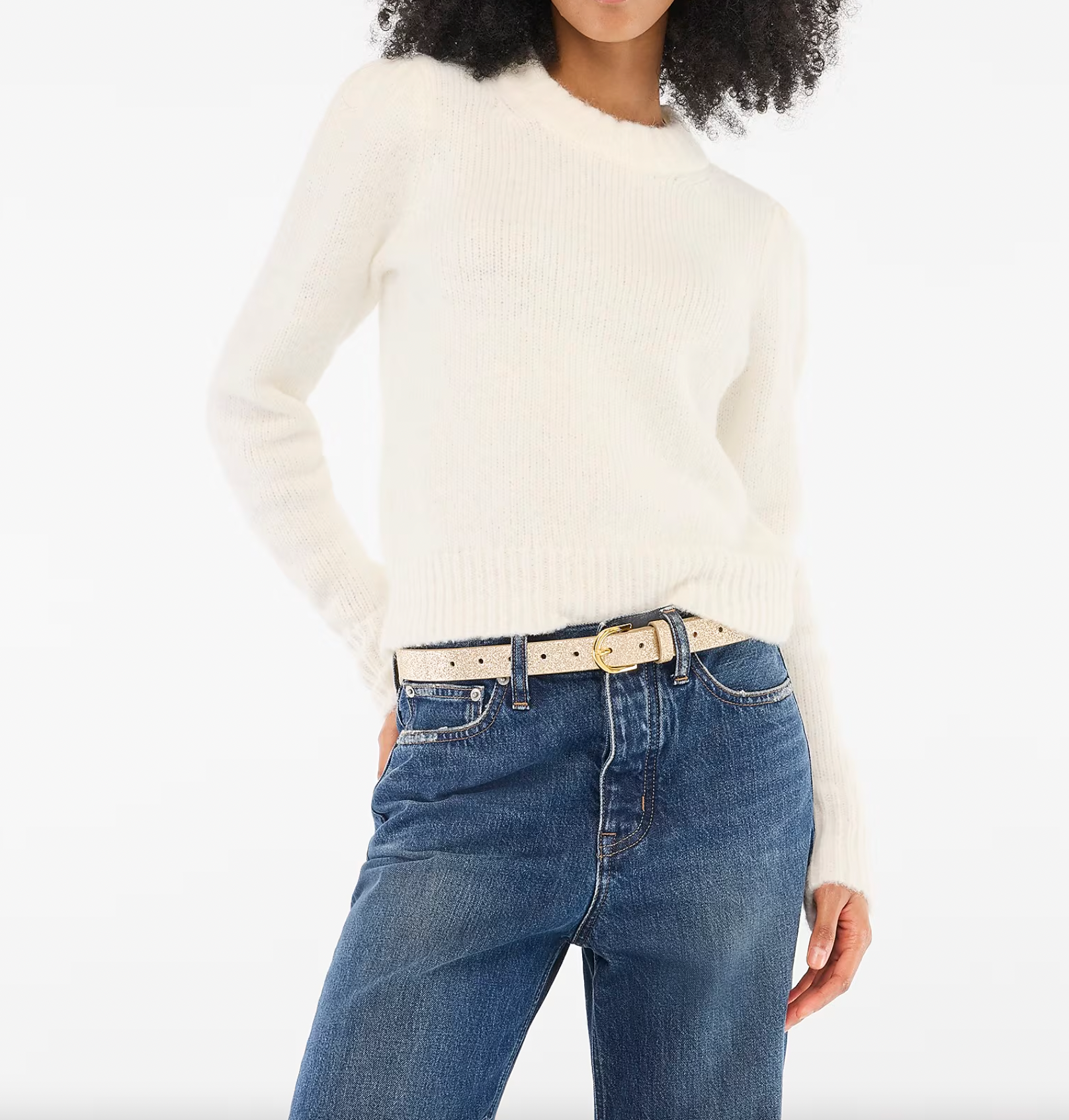 Fuzzy Puff Sleeve Sweater