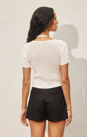 Double Layer Open Knit Top Set
