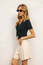 Double Layer Open Knit Top Set