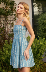 Butter Cookie Eyelet Babydoll Tiered Mini Dress