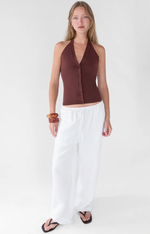 Halter Button Front Tank