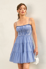 Better Off Eyelet Babydoll Tiered Mini Dress