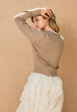 Ruffled Eyelet Trim Button Down Cardigan