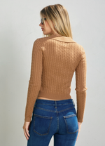 Petite Cable Knit Polo Sweater