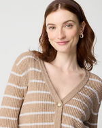 Striped V-neck Cardigan Sweater