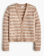 Striped V-neck Cardigan Sweater