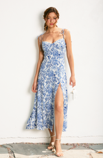 Au Revoir Empire Sweetheart Tiered Midi Dress