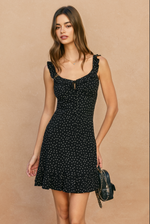 Polka Pop Ruffle Detail Mini Dress (In Stock)