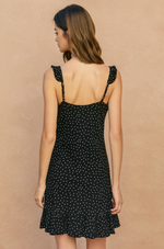 Polka Pop Ruffle Detail Mini Dress (In Stock)