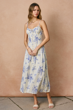 Poetic Bloom Sweetheart Corset Midi Dress-In Stock