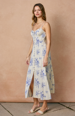 Poetic Bloom Sweetheart Corset Midi Dress-In Stock