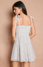Veil of Light Sweetheart Paneled Mini Dress