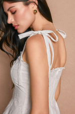 Veil of Light Sweetheart Paneled Mini Dress