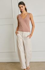 V Neck Double Faced Top