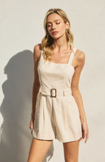 Heaven Sent Straight Neck Buckled Romper(In Stock)