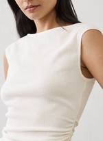 Textured Smocked Ruched Top