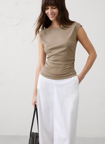 Textured Smocked Ruched Top