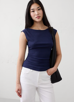 Textured Smocked Ruched Top
