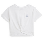 Girls' Logo Knot-Front Crewneck Boxy T-Shirt