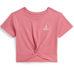Girls' Logo Knot-Front Crewneck Boxy T-Shirt