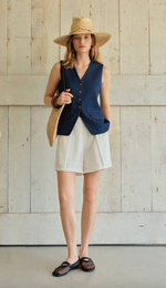 Elodie Embroidered Linen Shorts