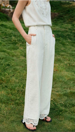 Dasha Eyelet Linen Pants