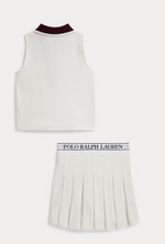 Girls Stretch Mesh Boxy Polo Shirt & Skort