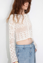Hollow Knit Long Sleeve Cardigan