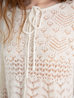 Hollow Knit Long Sleeve Cardigan