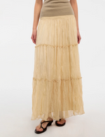 Pleated and Gathered Tulle Skirt