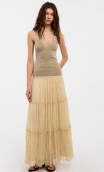 Pleated and Gathered Tulle Skirt