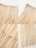 Pleated and Gathered Tulle Skirt