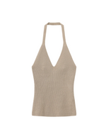 Wool Blend Knit Halter Top