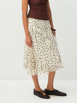 Polka Ruffle Asymmetrical Skirt