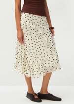 Polka Ruffle Asymmetrical Skirt