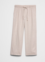 Straight Leg Mid Rise Linen Blend Pant