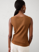 Pointelle Ribbed Boatneck Top
