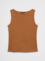 Pointelle Ribbed Boatneck Top