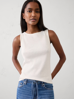 Pointelle Ribbed Boatneck Top