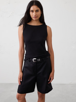Pointelle Ribbed Boatneck Top