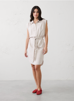 Linen-Blend Knee-Length Shirtdress