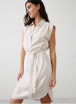 Linen-Blend Knee-Length Shirtdress