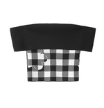 Off-Shoulder Checkered Knit Cami Top