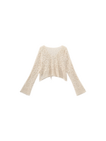 Cotton Crochet Lace Trim Cropped Cardigan